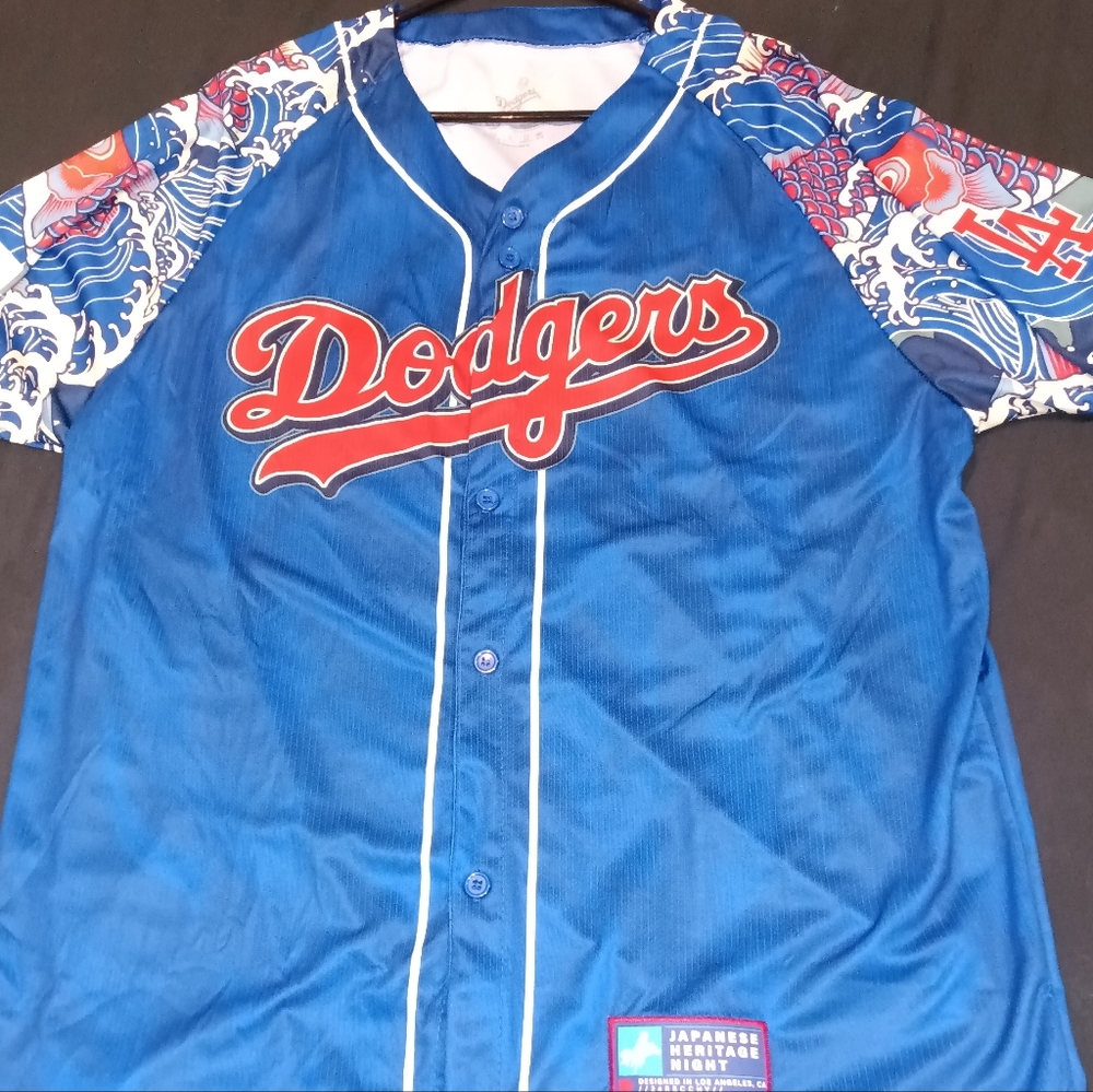 *SOLD* Blue Commemorative Dodgers Baseball Jersey